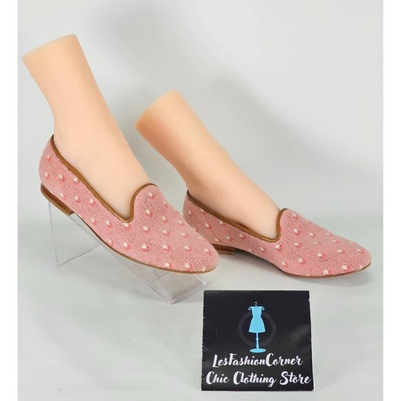 Zalo Women's Pink Flower Print Slip-On Loafers With Brown Leather Trim Sz 8 191 - Picture 4 of 14